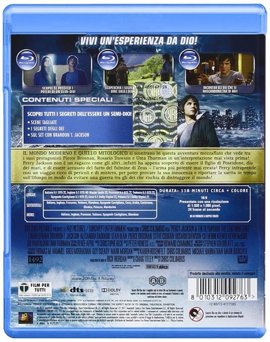 Percy Jackson e gli dei dell'Olimpo. Il ladro di fulmini di Chris Columbus - Blu-ray - 2