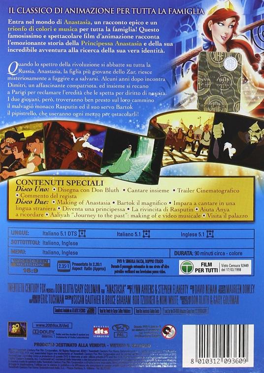 Anastasia (2 DVD)<span>.</span> Edizione speciale di Don Bluth,Gary Goldman - DVD - 2