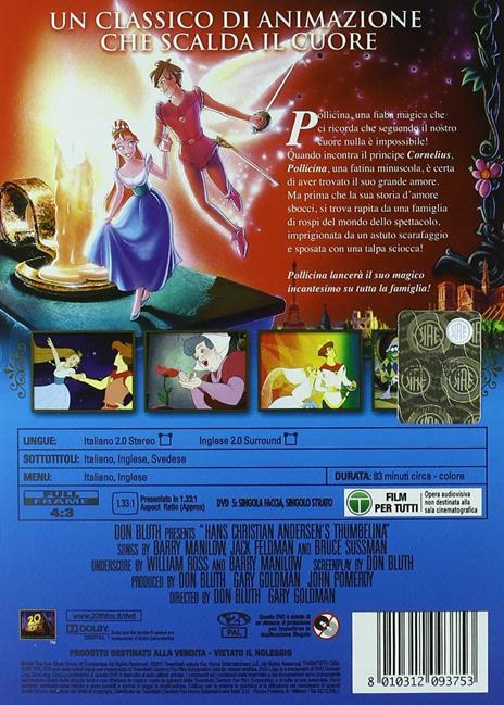 Thumbelina. Pollicina<span>.</span> Edizione speciale di Don Bluth,Gary Goldman - DVD - 2