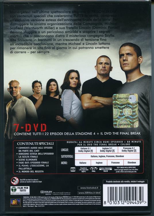 Prison Break. Stagione 4 + The Final Break. Serie TV ita (7 DVD) di Kevin Hooks,Brad Turner - DVD - 2