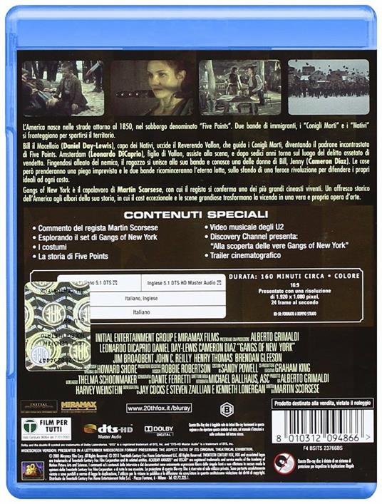 Gangs of New York di Martin Scorsese - Blu-ray - 2