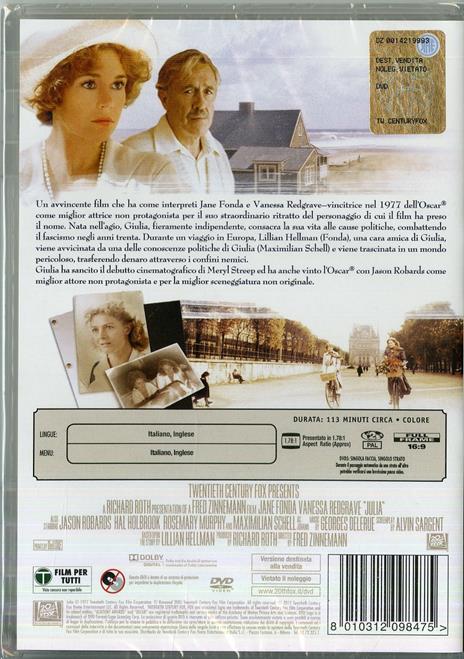 Giulia di Fred Zinnemann - DVD - 2