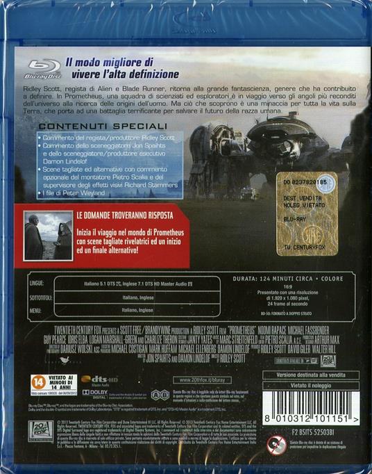 Prometheus di Ridley Scott - Blu-ray - 2