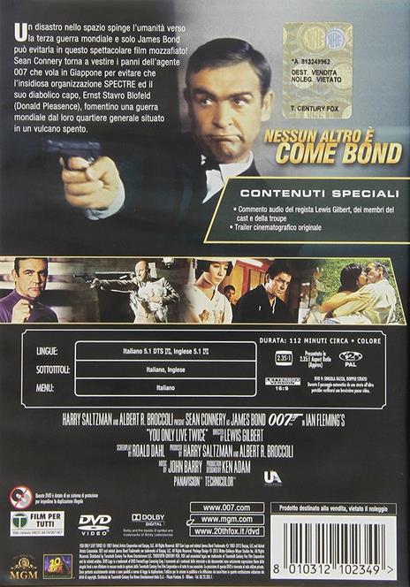 Agente 007. Si vive solo due volte di Lewis Gilbert - DVD - 2