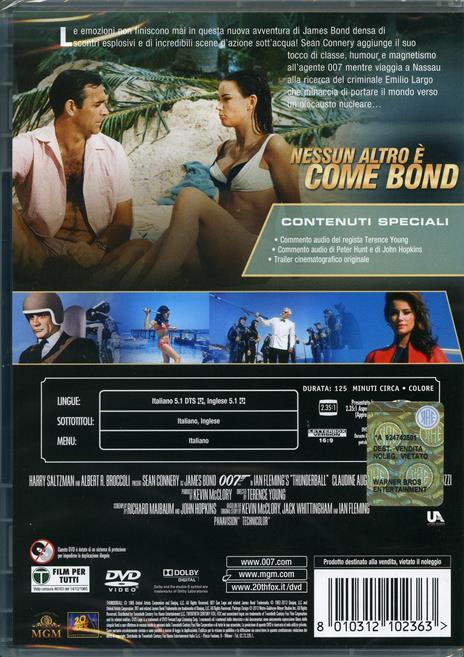 Agente 007. Thunderball: operazione Tuono di Terence Young - DVD - 2