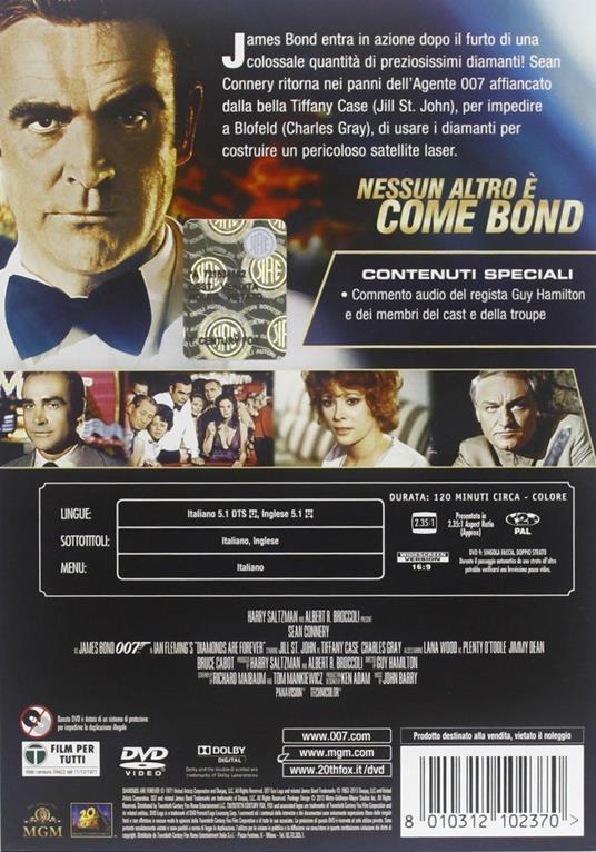 Agente 007. Una cascata di diamanti di Guy Hamilton - DVD - 2