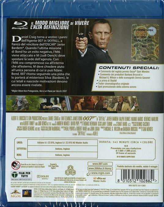 Skyfall 007 di Sam Mendes - Blu-ray - 2