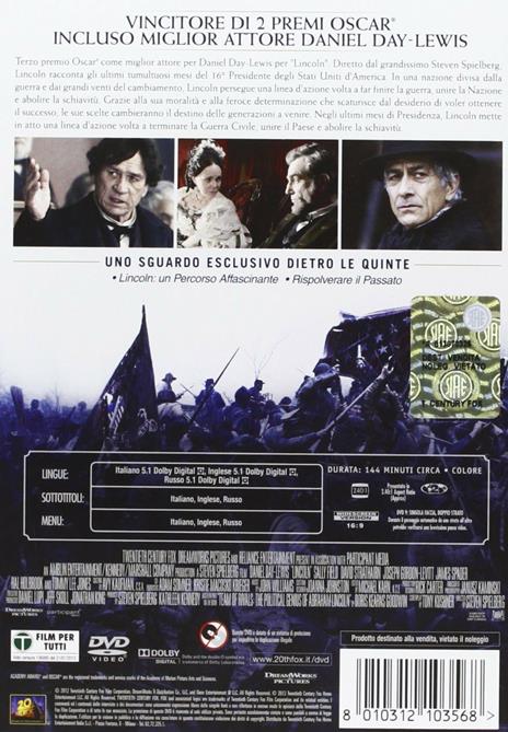 Lincoln di Steven Spielberg - DVD - 2