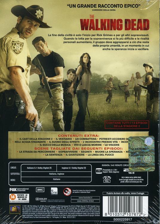 The Walking Dead. Stagione 2. Serie TV ita (4 DVD) di Ernest R. Dickerson,Guy Ferland,Bill Gierhart,David Boyd - DVD - 2