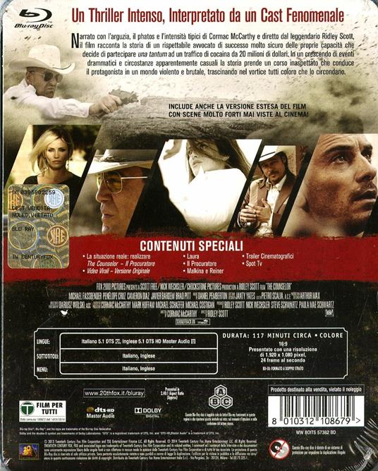 The Counselor. Il procuratore (2 Blu-ray) di Ridley Scott - 2