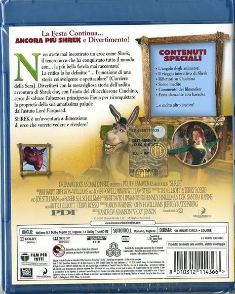 Shrek di Andrew Adamson,Victoria Jensen - Blu-ray - 2