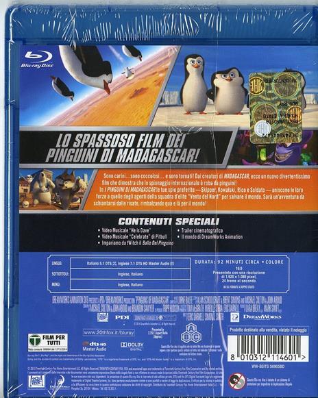 I pinguini di Madagascar di Eric Darnell,Simon J. Smith - Blu-ray - 2