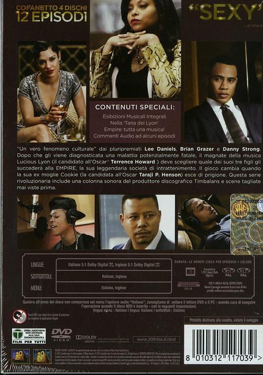 Empire. Stagione 1 (4 DVD) di Lee Daniels,Sanaa Hamri,Debbie Allen - DVD - 2