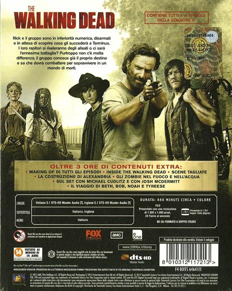 The Walking Dead. Stagione 5. Serie TV ita (5 Blu-ray) di Greg Nicotero,Guy Ferland,Daniel Sackheim - Blu-ray - 2
