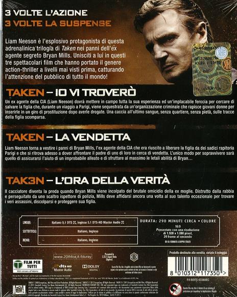 Taken. Trilogia (3 Blu-ray) di Olivier Megaton,Pierre Morel - 2