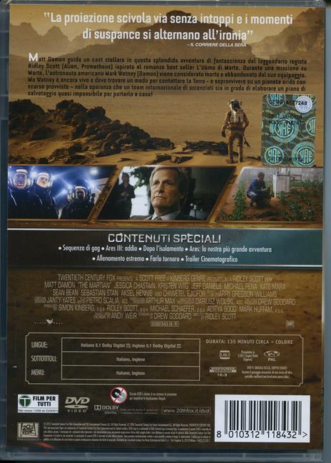 Sopravvissuto. The Martian di Ridley Scott - DVD - 2