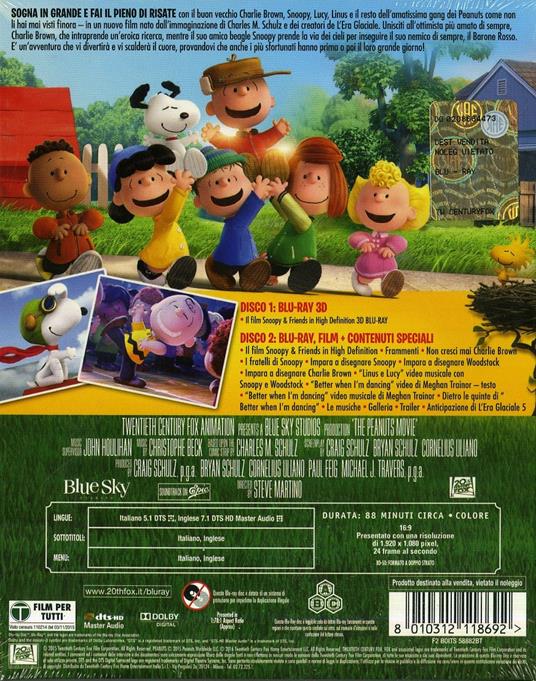 Snoopy & Friends. Il film dei Peanuts 3D (Blu-ray + Blu-ray 3D) di Steve Martino - 2