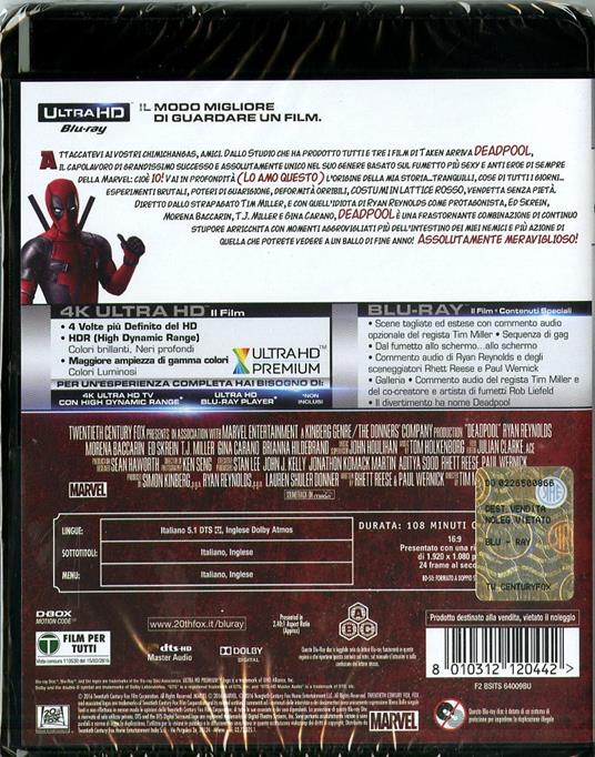 Deadpool (Blu-ray + Blu-ray 4K Ultra HD) di Tim Miller - 3