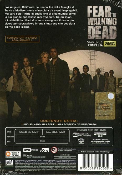 Fear the Walking Dead. Stagione 1. Serie TV ita (2 DVD) di Adam Davidson,Kari Skogland,Stefan Schwartz - DVD - 2