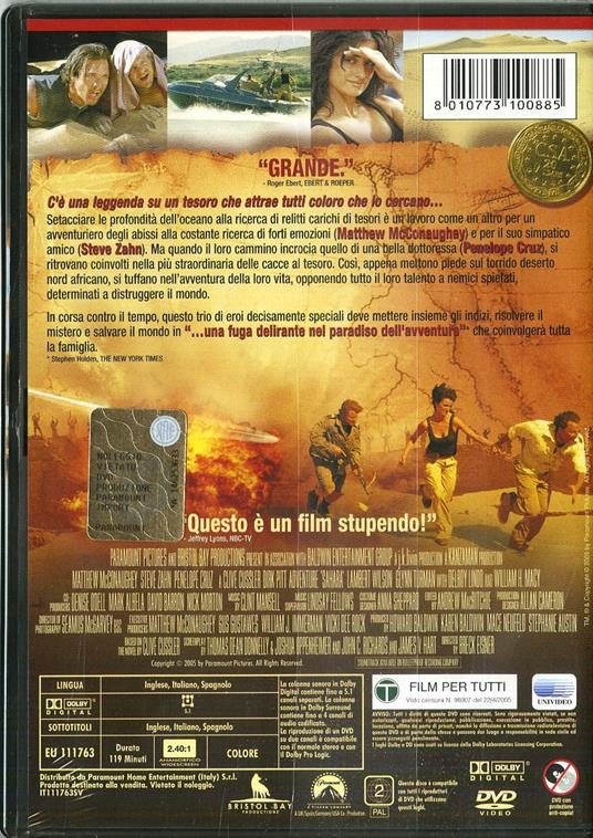 Sahara di Breck Eisner - DVD - 2
