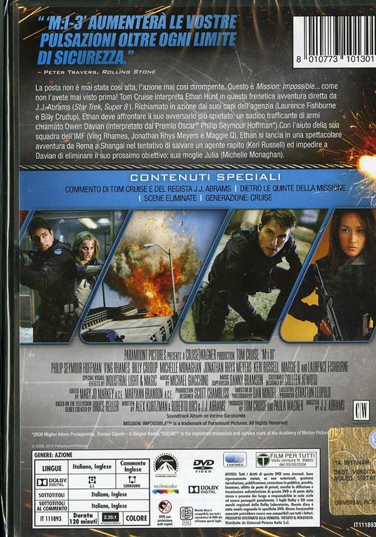 Mission: Impossible III (1 DVD) di J. J. Abrams - DVD - 2