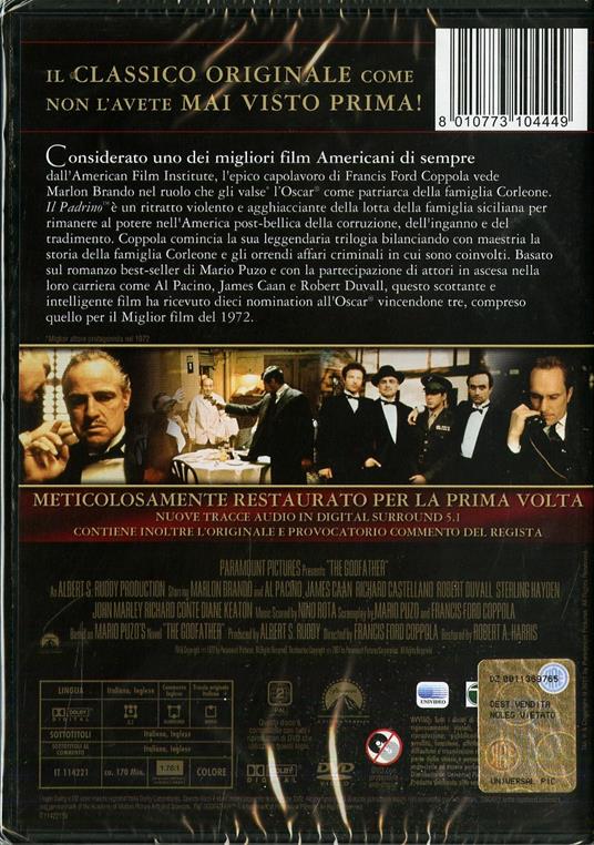 Il padrino - DVD - Film di Francis Ford Coppola Drammatico | IBS