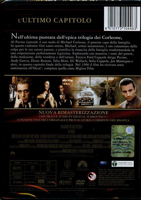 Il padrino. Parte terza di Francis Ford Coppola - DVD - 3