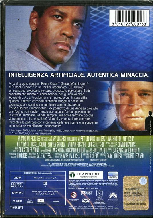 Virtuality di Brett Leonard - DVD - 2