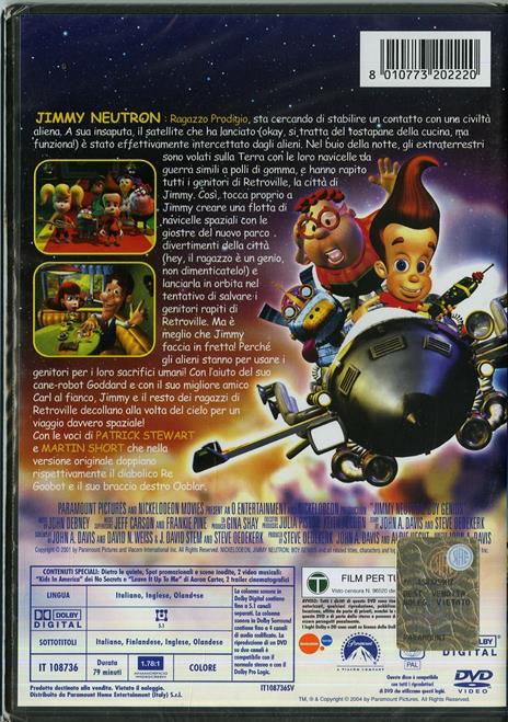 Jimmy Neutron. Ragazzo prodigio di John A. Davis - DVD - 2