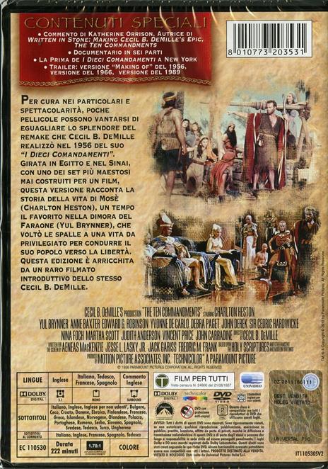 I Dieci Comandamenti (2 DVD)<span>.</span> Edizione speciale di Cecil B. DeMille - DVD - 2