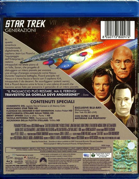 Star Trek. Generazioni di David Carson - Blu-ray - 2