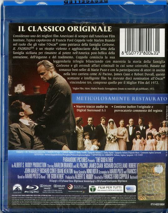 Il padrino - Blu-ray - Film di Francis Ford Coppola Drammatico