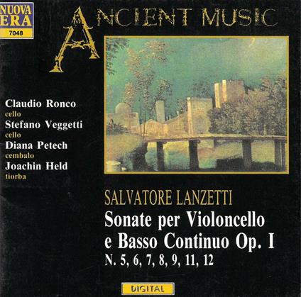 Sonate per Violoncello e Basso Continuo Op. 1 - CD Audio di Salvatore Lanzetti