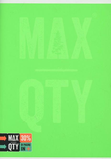 Quaderno standard A5 Seven MAX QTY Green Fluo. 1 rigo con margine - 5