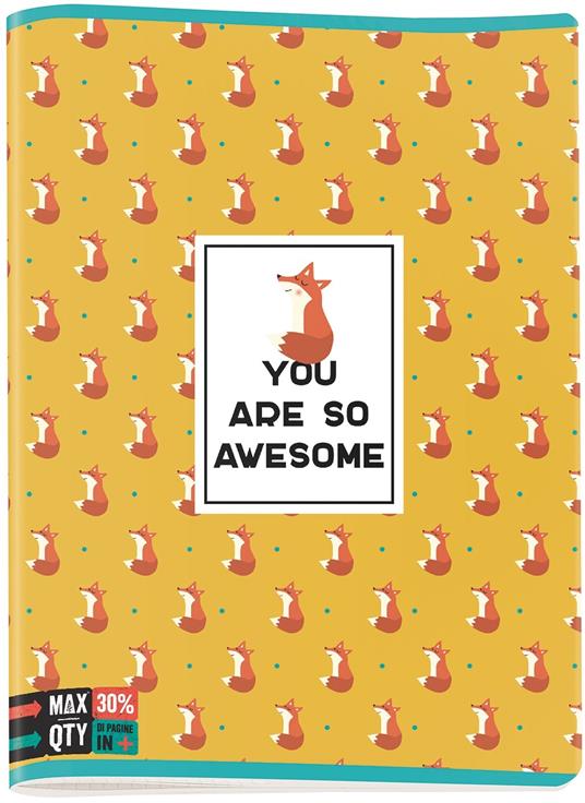 Quaderno maxi A4 Seven MAX QTY Animals. Righe 1 e 2 elementare