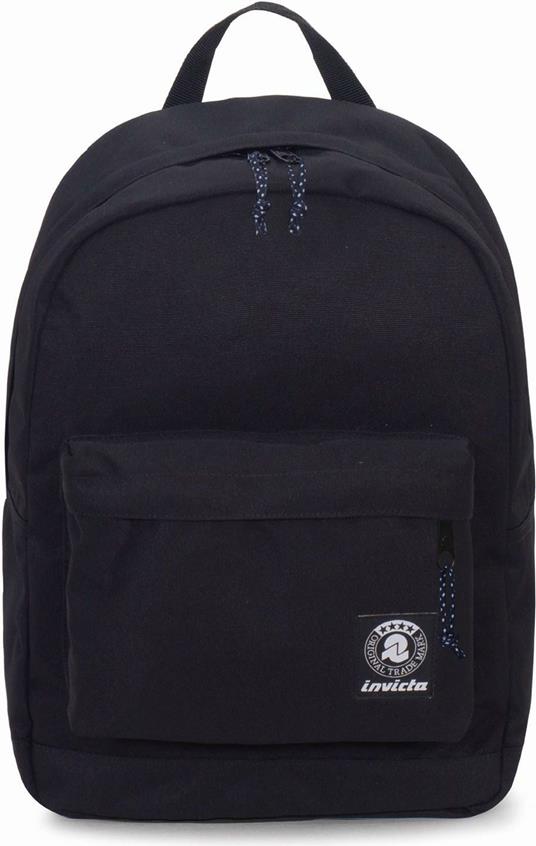 Zaino scuola Invicta Carlson Plain Jet Black. Nero