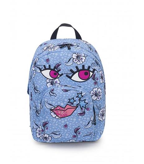 Zaino scuola Ollie Pack Invicta Face. Angel Blue. Azzurro