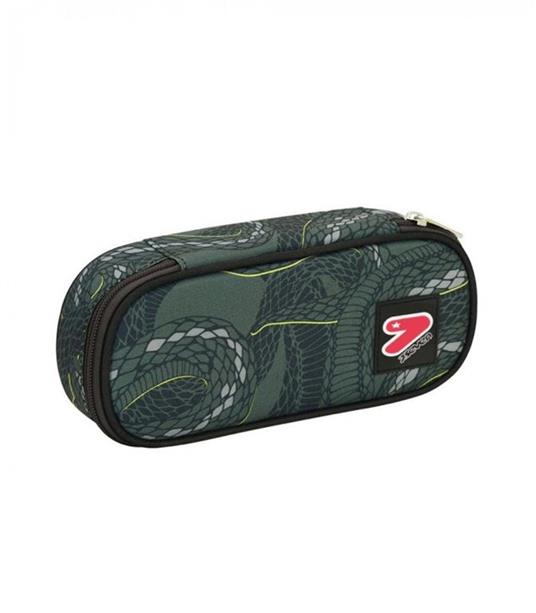 Astuccio busta ovale organizzata Round Plus Seven The Double Project Python. Verde militare - 2