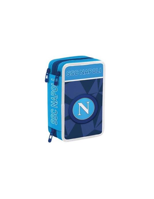 Astuccio accessoriato 3 zip Napoli Sprint Azzurro-Blu