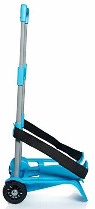 Carrello Trolley Be Box Plus Pieghevole Blu - con blocca zaino - 3