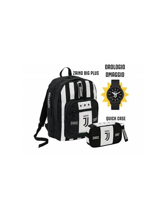 Zaino scuola Big Plus Juventus + Astuccio accessoriato Quick Case. Con gadget