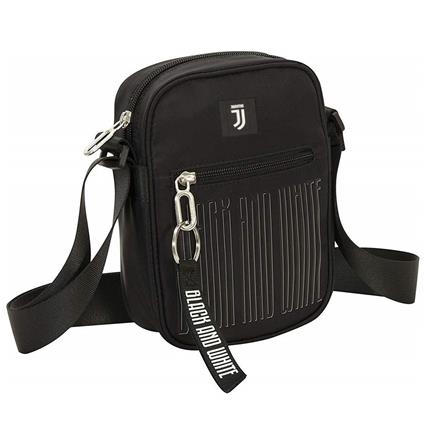 Borsa tracolla quadrata Juventus Square Shoulder Bag Bianco e nero. Black and White