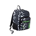 Zaino scuola Outsize Seven 7.1 Alpha Beat Jet Black. Nero-Bianco