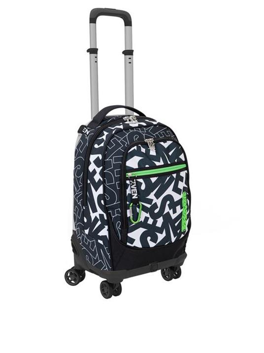 Zaino Trolley Jack4WD Seven 7.1 Alpha Beat Jet Black. NeroBianco Seven Cartoleria e scuola