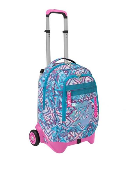 Zaino Trolley Jack-2WD Seven 7.1 Wild Feeling Tyle. Azzurro-Rosa