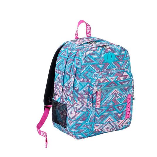Zaino scuola Freethink Seven 7.1 Wild Feeling Tyle. Azzurro-Rosa