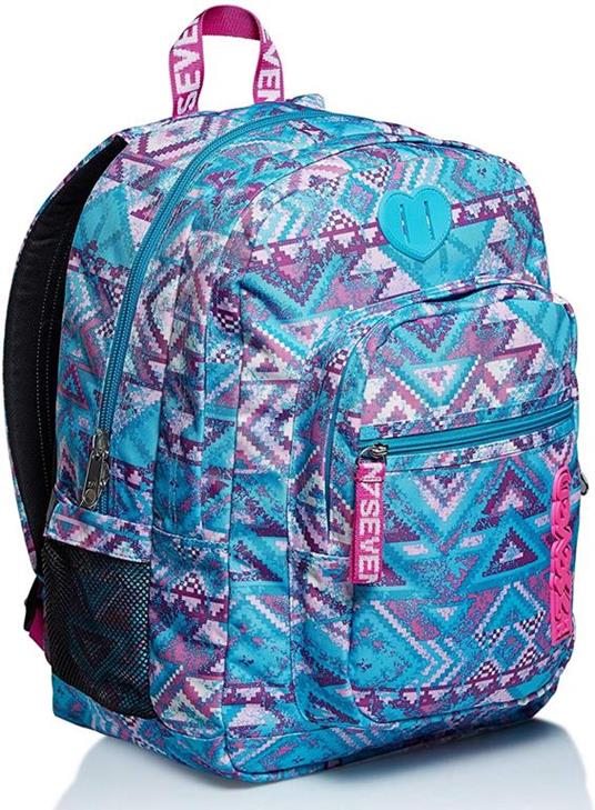 Zaino scuola Freethink Seven 7.1 Wild Feeling Tyle. Azzurro-Rosa - 2