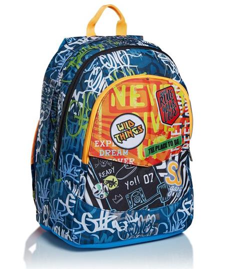 Zaino scuola Maxi Seven SJ Gang Boy City Explorer Fluo Orange - 2