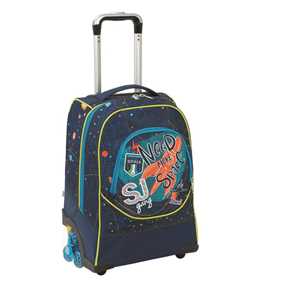 Cartoleria Zaino Trolley 3 Wheels Seven SJ Gang Ledtech Boy Blue Deep. Blu Seven