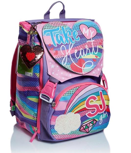 Zaino scuola sdoppiabile Big Seven SJ Gang Girl Pastel Rainbow Violet
